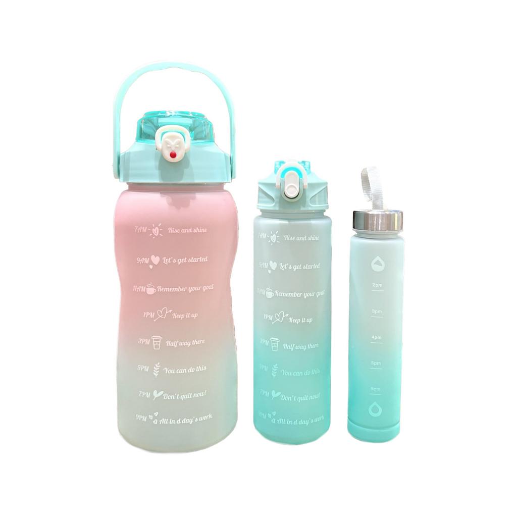 Water bottle1011 three-in-one gradual change water cup set large capacity long cylinder graduated cup outdoor direct drinking plastic cup