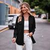 Women S Loose Fit Long Sleeve Shirt With Double Pockets Casual Fashion