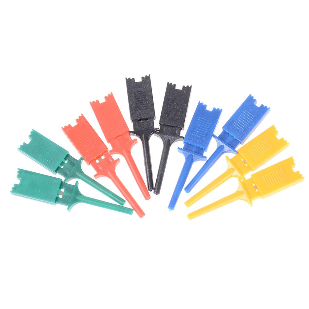 10pcsTest Hook SMD IC 6 Colors Clip Grabbers Test Probe For Electronic Testing Grabber Crocodile Clip Hook Test Clip