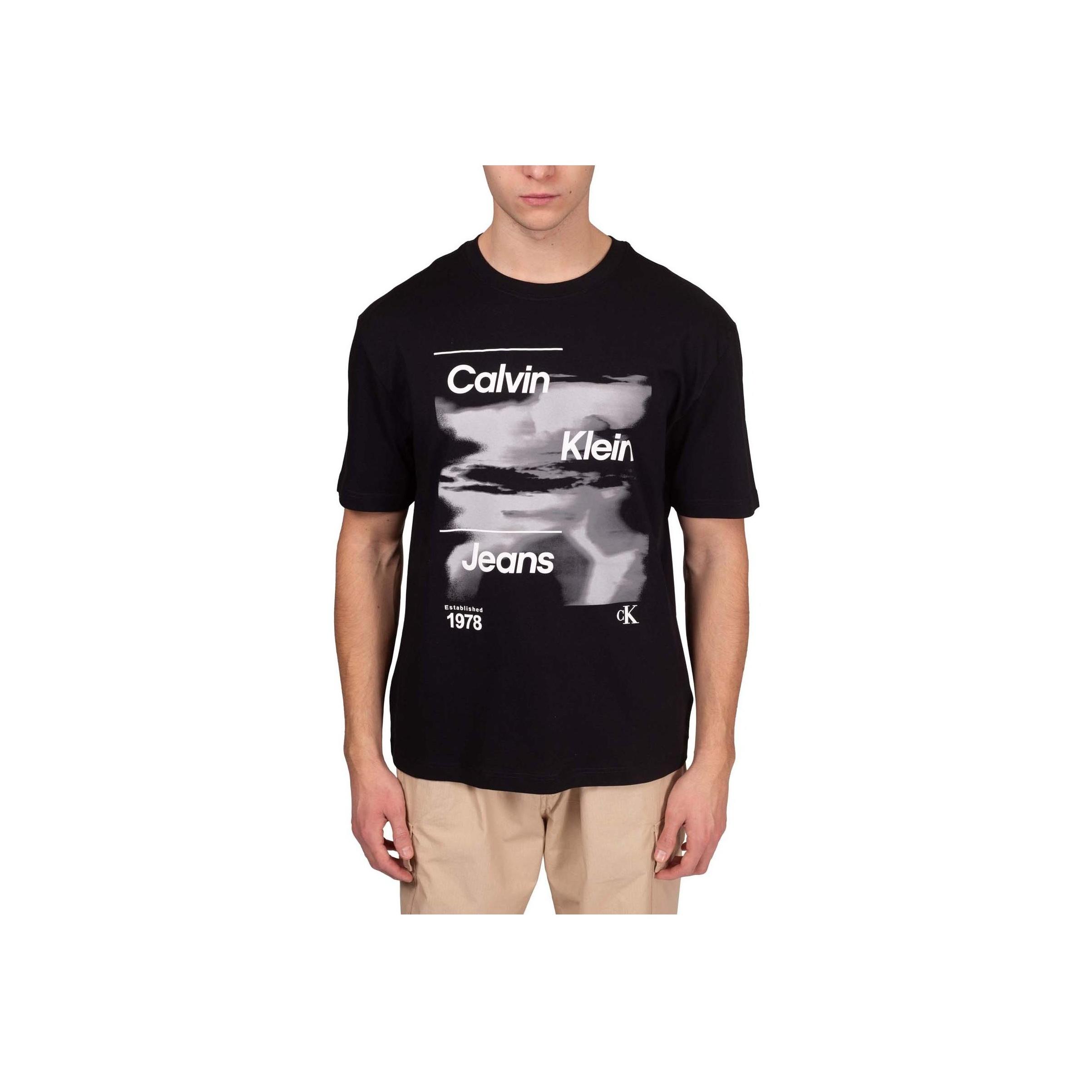 

Calvin Klein Футболка свободного кроя с круглым вырезом и коротким рукавом с логотипом, черная, для мужчин J30J325184-BEH XL