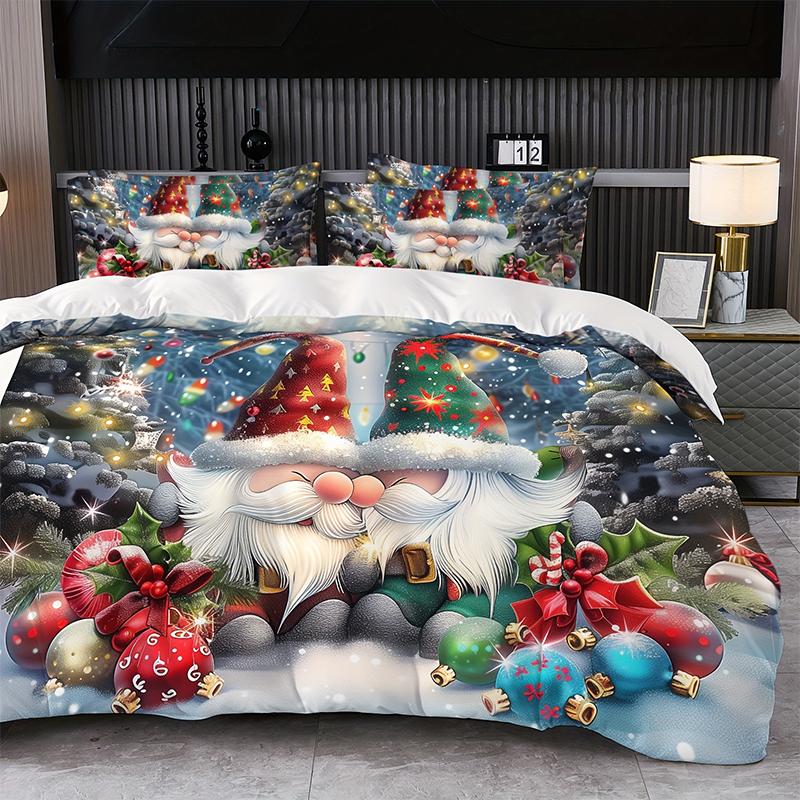 Comforter 2Pcs/3Pcs And Bedding Set With Christmas Theme And Print Available In Single Double And Extra-Large Sizes