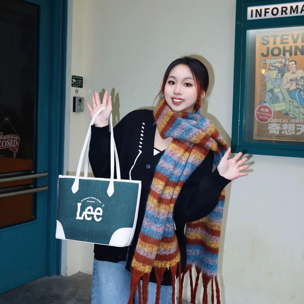 New Lee Denim With PU Synthetic Leather Shoulder Bag Regular Women's Jasper LE240101M-408