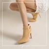 Plus Size Dark Green Metal Rivets Decorated Women's Ankle Boots Patent Leather Belt Buckle Super Stiletto Pointed Toe Shoes