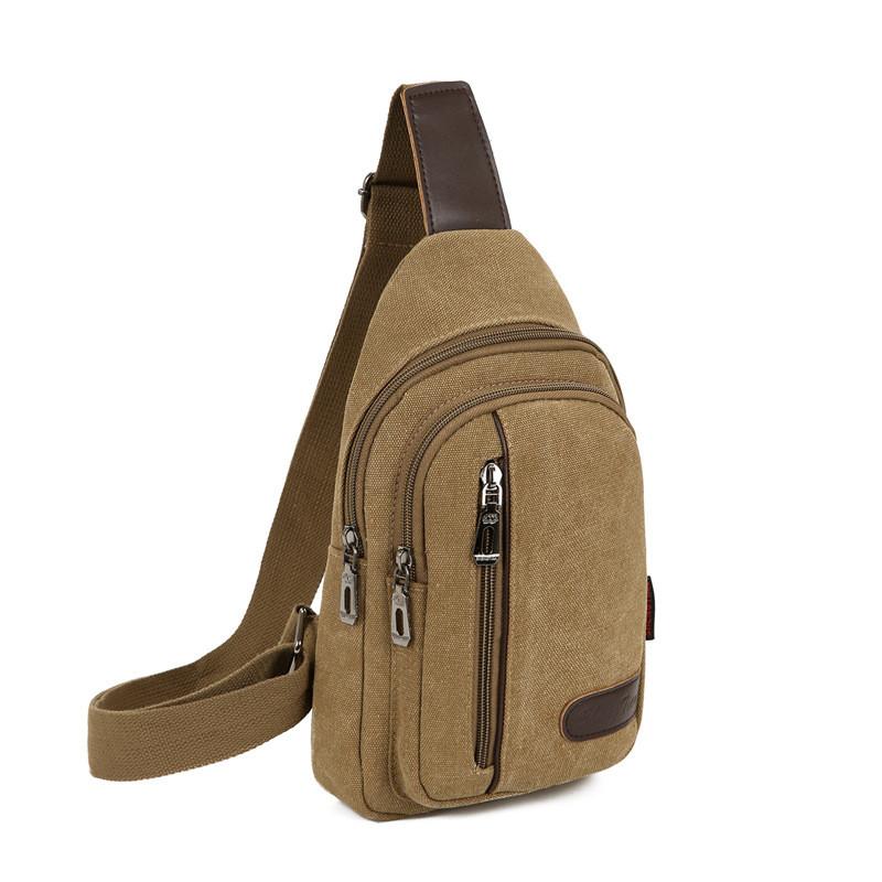 Men Small Canvas Crossbody Bag With Durable Material For Cycling And Daily Use