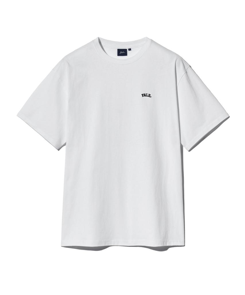 YALE [16-Count Combed Cotton] 2-Pack Small Arch Short Sleeve T-Shirt White/Black