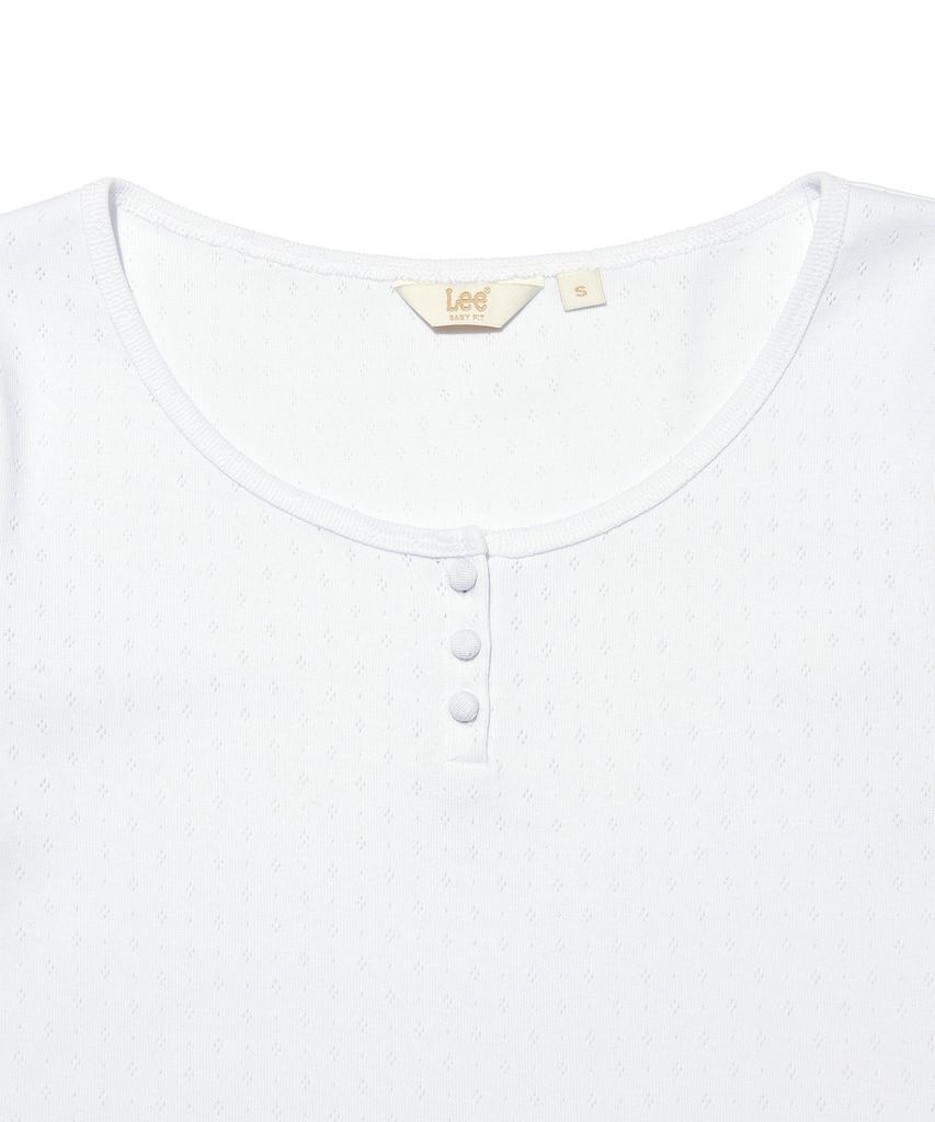 Lee Women'S Button-Up Punching T-Shirt White
