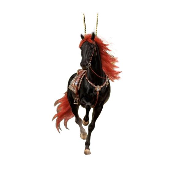 2D Horse Hanging Ornament Acrylic Flat Horse Decoration Christmas Tree Ornament for Horse Lovers Equestrian Gifts Holiday Decor