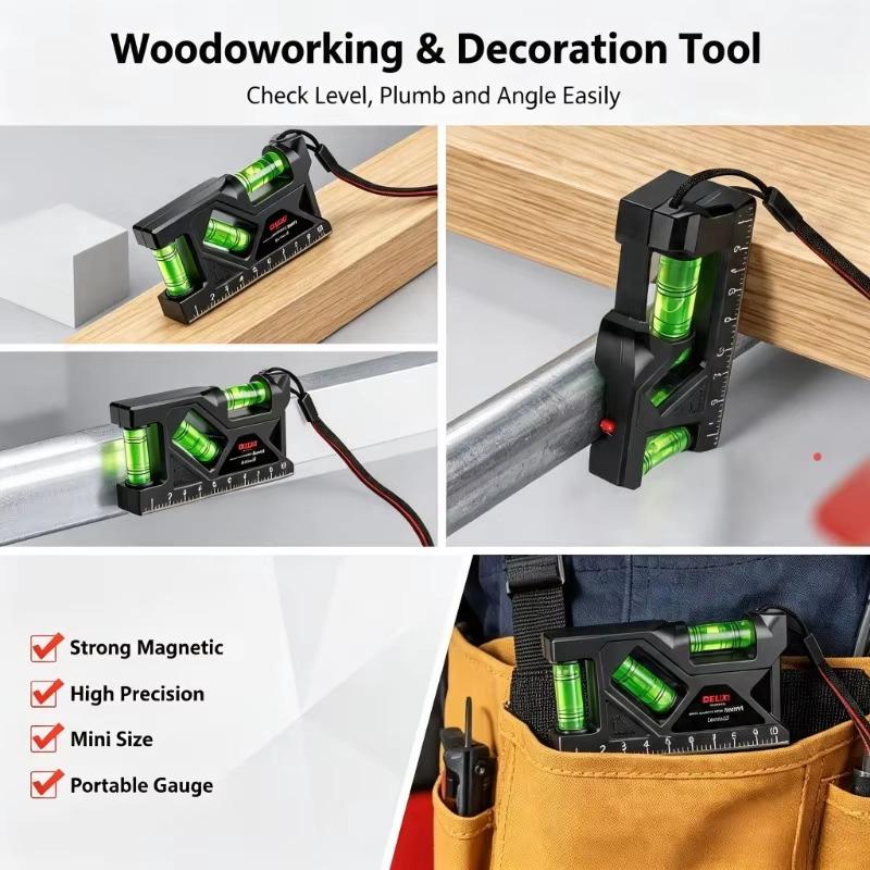 1Pcs Portable Magnetic Pocket Level High-Precision Horizontal Vertical Measure Metric Ruler Mini Level Gauge