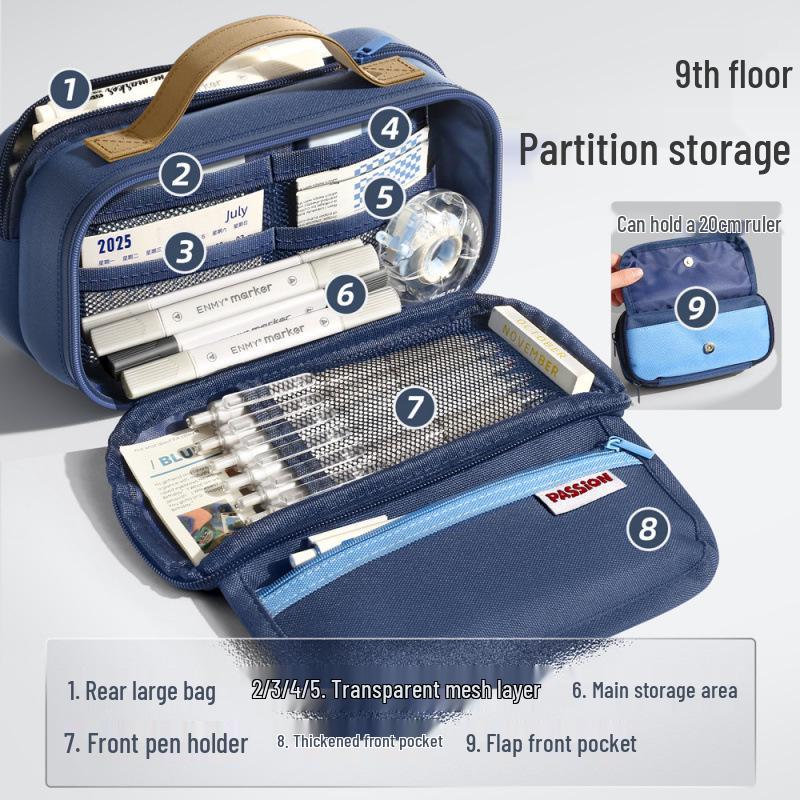 Stylish High-Capacity Vintage Pencil Case for Students