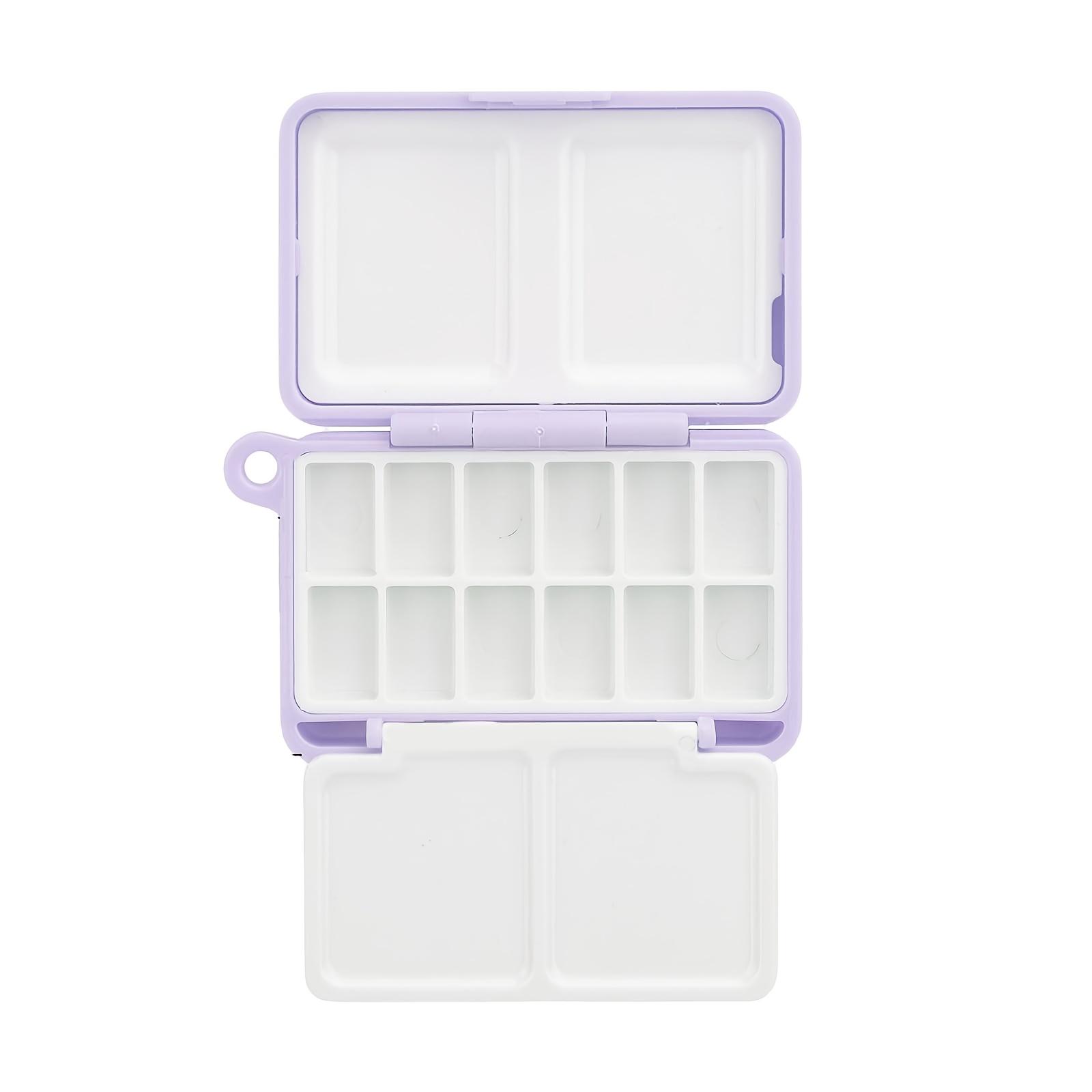 Empty Watercolor Paint Box (With Palette), Watercolor Paint Palette, Watercolor Box with Lid, Travel Watercolor Tray фиолетовый