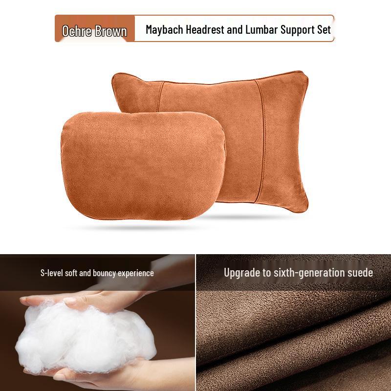 Mercedes-Benz & Maybach S-Class Suede Neck & Lumbar Support Cushions for Headrests - Drop Shipping Available