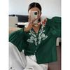 IHUASU Blusas e Camisas Casuais Femininas com Decote V e Manga Longa
