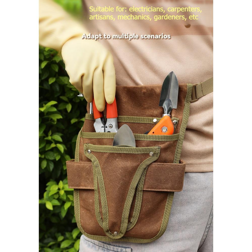 Waxed Canvas Weed Control Kit, Wear-resistant, Storage Bag, Waist Hanging, Gardening Tool Waist Bag, Electrician Bag