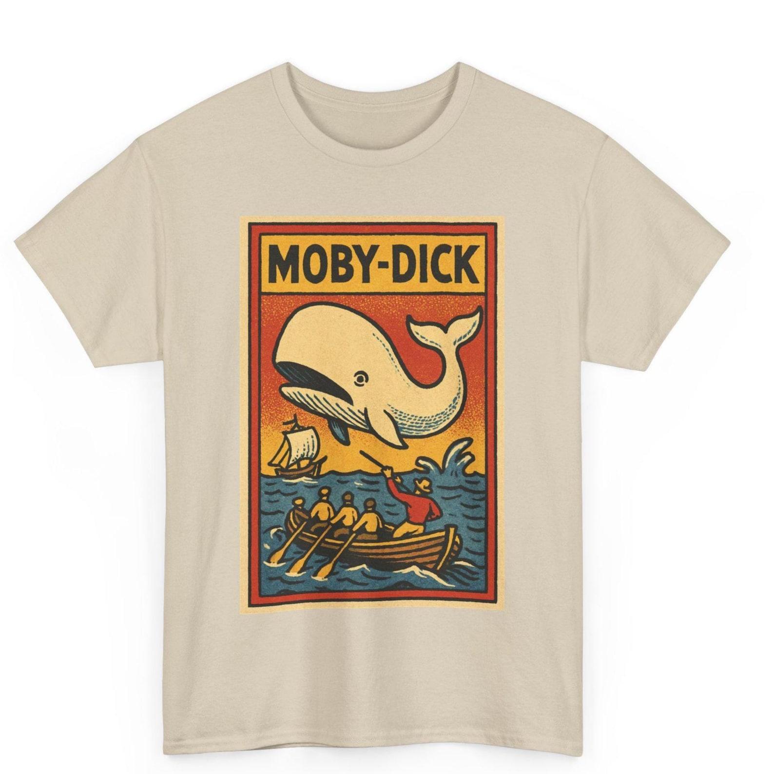 Moby Dick Comic T-Shirt: Retro Literary Whale Graphic Tee 4XL