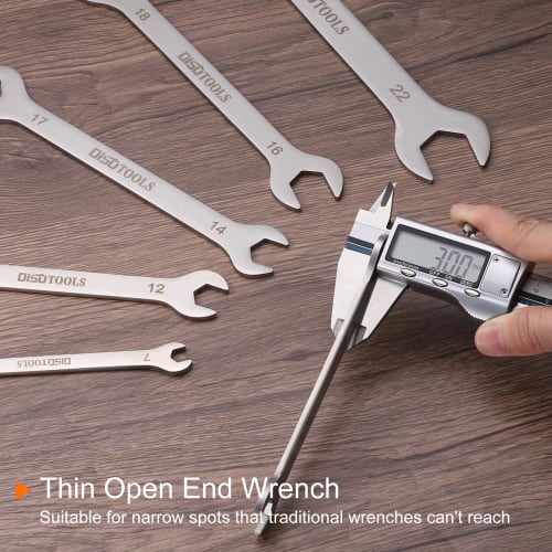 uxcell 2-Pack Thin Wrench, 24mm x 27mm, Double-Ended, Spanner Set, Thin, Double-Opening Wrench, 2 Sizes per Wrench, Short Type, Flat Wrench, Repair To