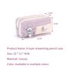 Simple Large Capacity Student Pencil Case Multi-Layer Flip Style Cute Pencil Pouch Ins Canvas Gel Pen Organizer Kids