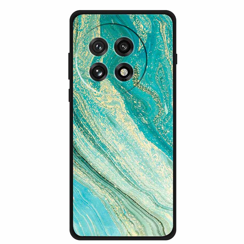 Marble Soft Case For Oneplus 13R Fashion Black Edge Capa Silicone Back Cover Shockproof Phone Case for Oneplus ACE 5 ACE5 Pro