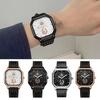 Mekanik Hareketli Şık Su Geçirmez Saat Okunması Kolay Ergonomik Tasarımlı Kayış Kare Büyük Kadran Erkek Saati