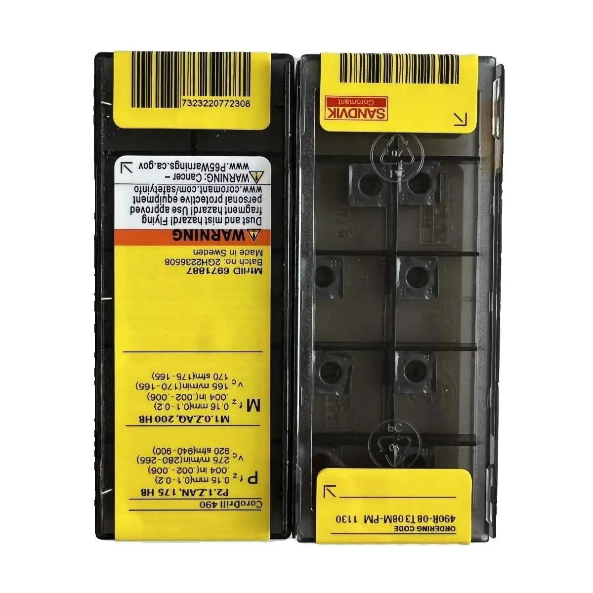 

Original Sandvik / 490R-08T308M-PM 1130 /Carbide CNC Blade 10 PCS