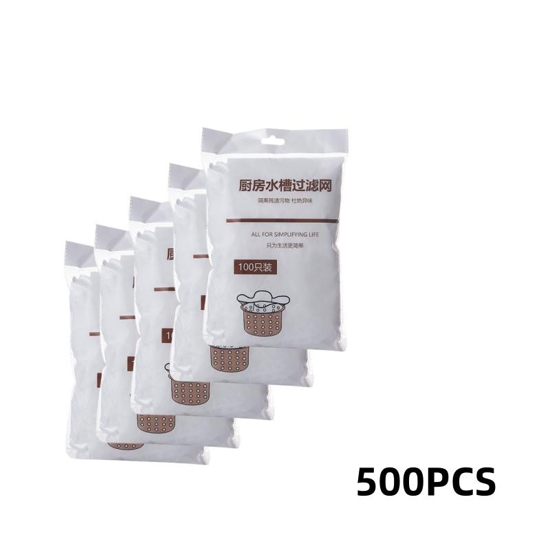 100/500pcs Disposable Sink Filter Mesh Bags Kitchen Sink Strainer Drain Hole Anti-blocking Garbage Bag Cleaning Strainers Net
