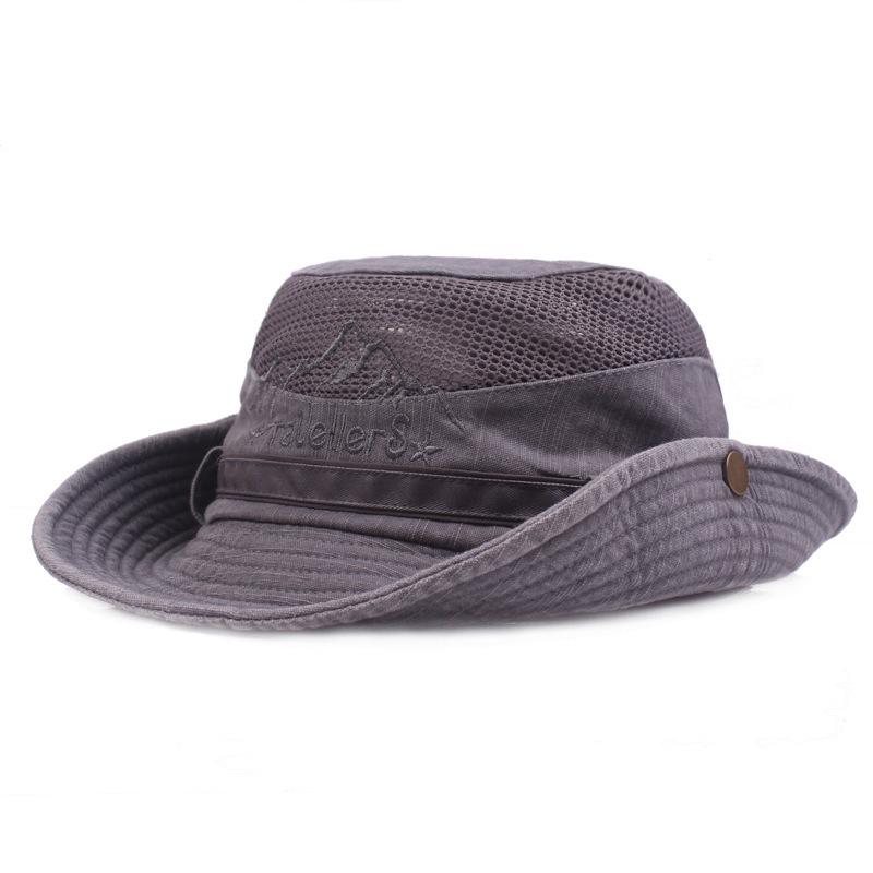 Men's Large Brim Summer UV Protection Bucket Hat for Outdoor and Fishing