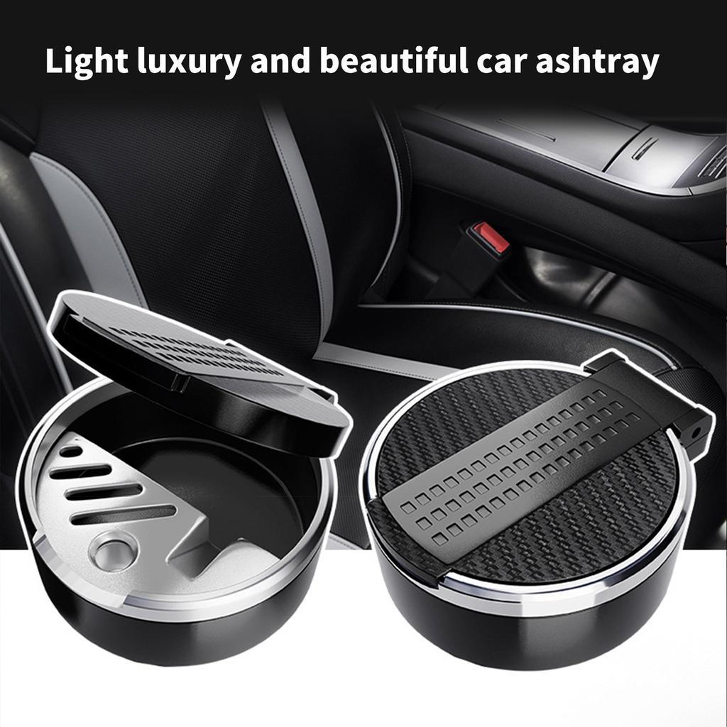 Compact Car Ashtray with Li Odor Resistant Cigarettes Holder Vehicle Cupholder Portable Ashtray ABS for Car Cup Holder
