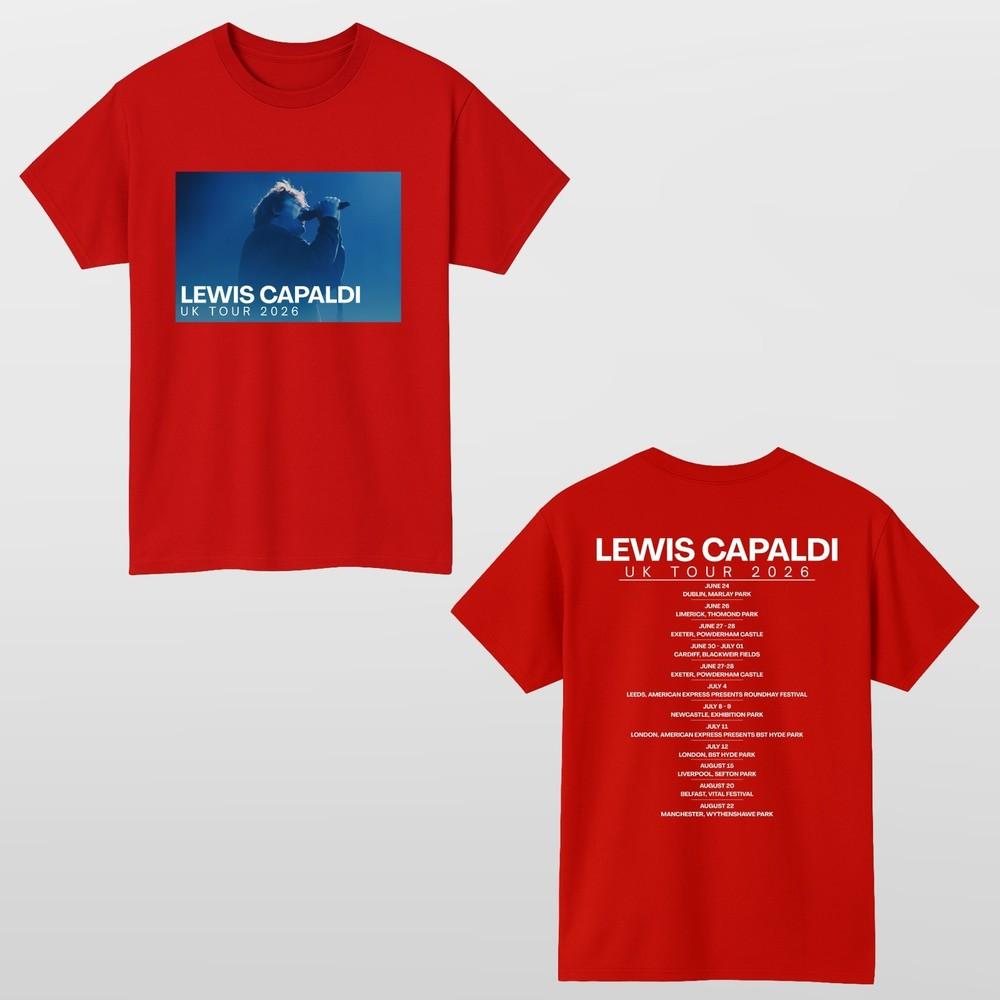 Lewis Capaldi UK Tour 2026 TShirt Concert Party Music Lover Unisex Tee Top S