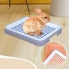 Bunny Training Litter Tray Portable Hamster Toilet Box Guinea Pig Litter Pan for Small Animals Chinchillas Pet Cleaning Supplies