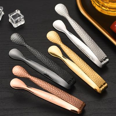 Stainless Steel Ice Tongs Mini Sugar Tongs Stainless Steel 304 Food Grade Compact Ice Cube Clip Non-Slip Grip Tongs