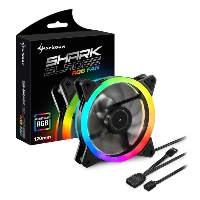 Sharkoon Shark Blades RGB, Ventilateur De Boîtier, 120 Mm - 4044951026876