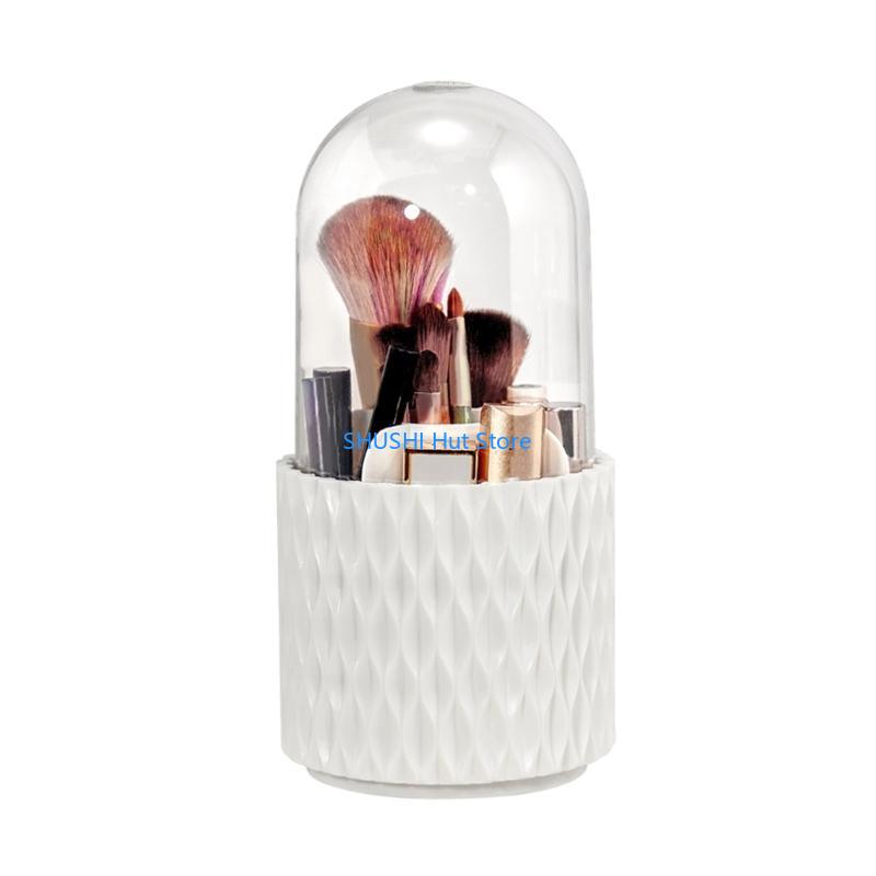 

Makeup Brush Clear Makeup Brush Holder with Lid 360° Rotation Brush Box for Vanity Dressing Tables D57B China Mainland