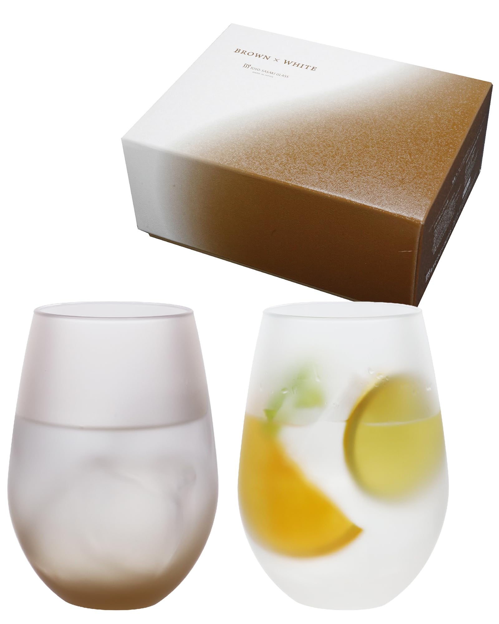 

Toyo Sasaki Glass Frosty Pair Tumbler (Brown x White) G105-T331
