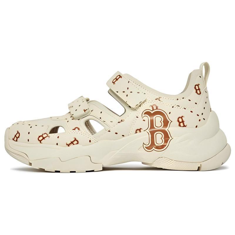 MLB Sandal Chunky Mask Breathable Sports Sandals Unisex Beige Brown Sneakers 3ASDCMM33-43CRS