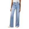 Women's Wide Leg Jeans High Waisted Stretchy Straight Leg Baggy Drawstring  Denim Pants