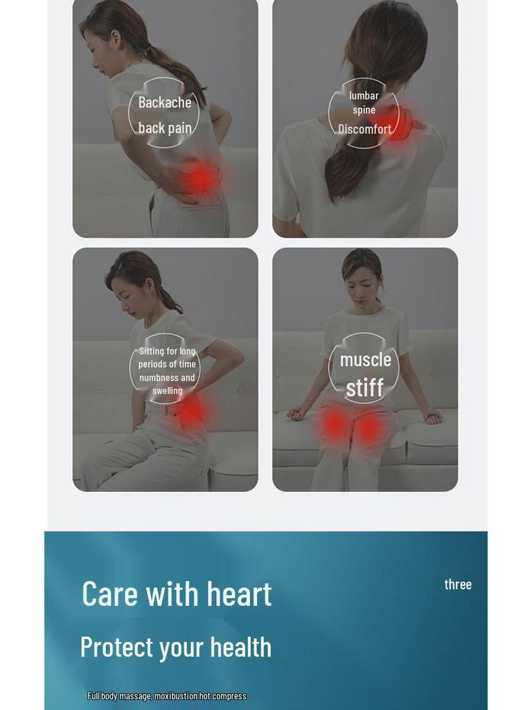 Portable Full-Body Massage Mat: Multi-Function Electric Massager for Cervical Spine and Waist with Kneading & Folding Features