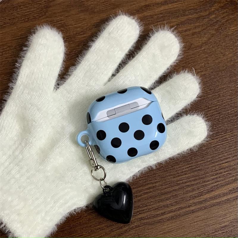 Ins Korean Polka Dot Love for AirPods 1 Generation Protective Case Second Generation 1 Generation Pro1 Apple Bluetooth Headset Case