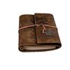 Retro Ribbon Tie Tri-fold Loose-leaf Notebook - Student Travel Notepad & Stamp Book