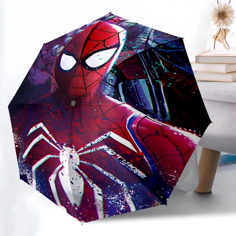 1pc Spider-Man Automatic Folding Umbrella, 8 Ribs for All-Season Use, Portable for Travel & Outdoor Activities 009