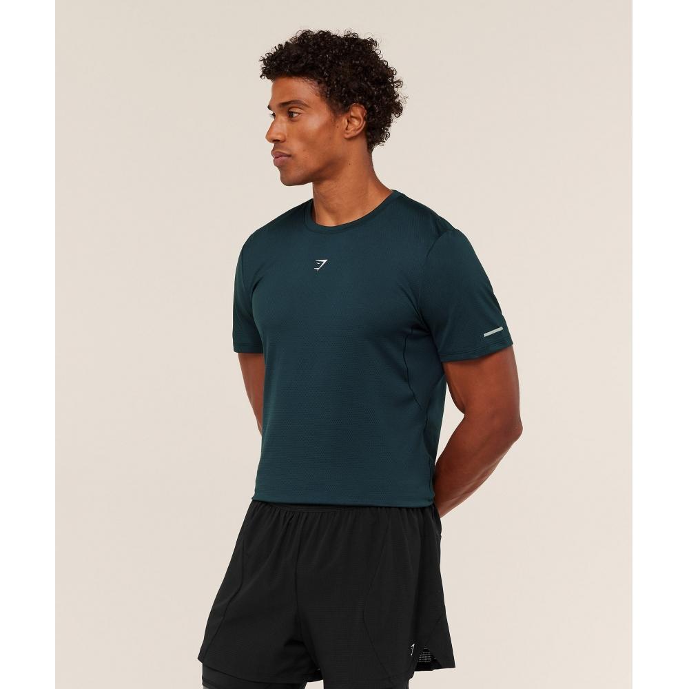 Gymshark Running T shirT Deep peTrol Blue A3c2s Udrl