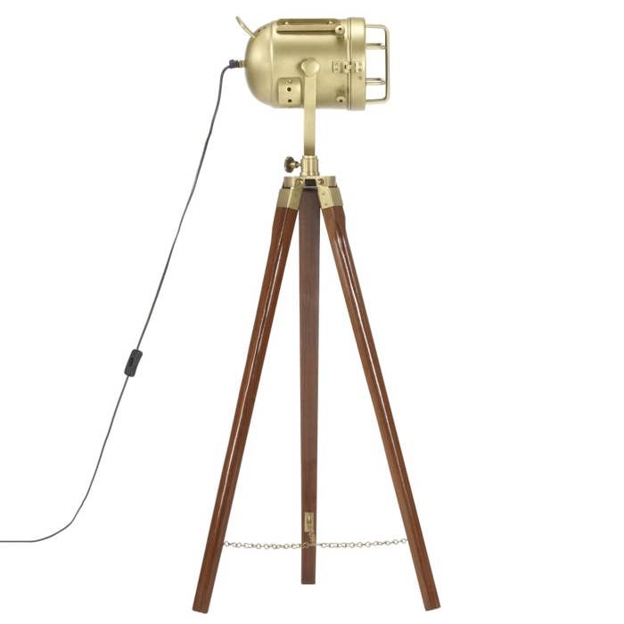Lampadaire - vidaXL - Bois de manguier massif - 97 cm - E27 - Trépied - Chic
