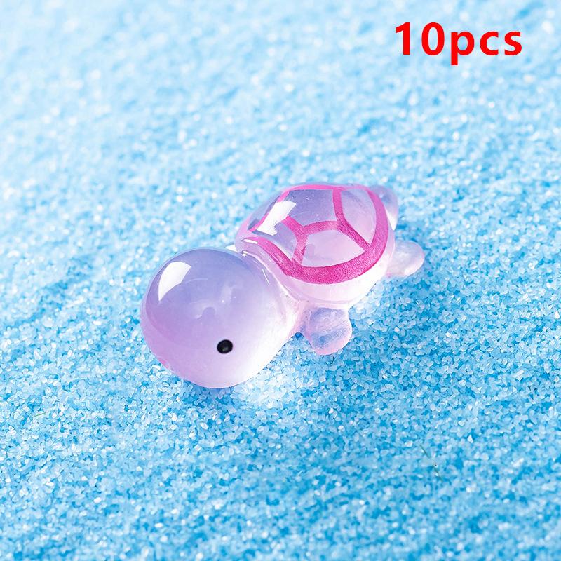 10 stk Mini lysskildpadde Hjemmeinnredning Landskapsarkitektur Harpiks Håndverk Glødende skilpadde Hage Fisketank Miniatyrer Ornamenter Dekorasjon