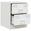 Nightstands (2 pcs) White 34.5 x 39 x 44 cm Steel