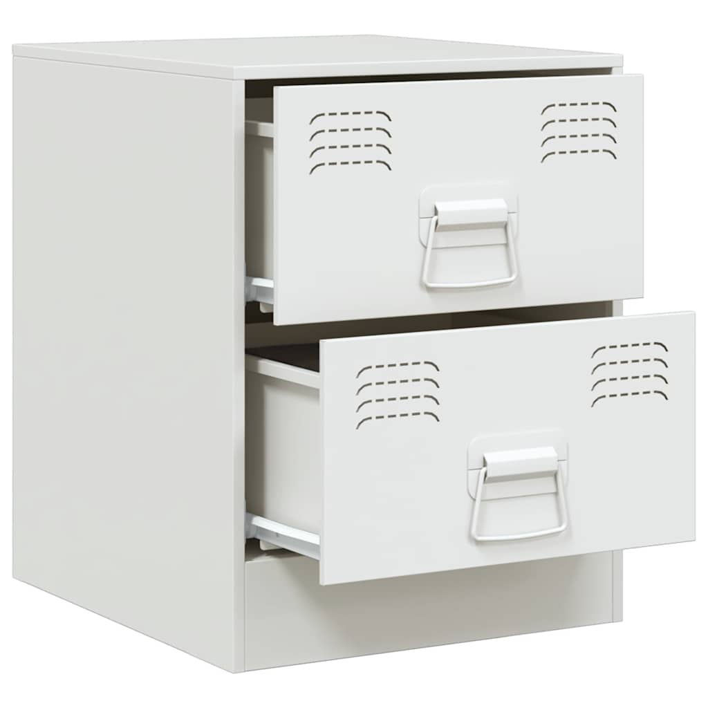 Nightstands (2 pcs) White 34.5 x 39 x 44 cm Steel