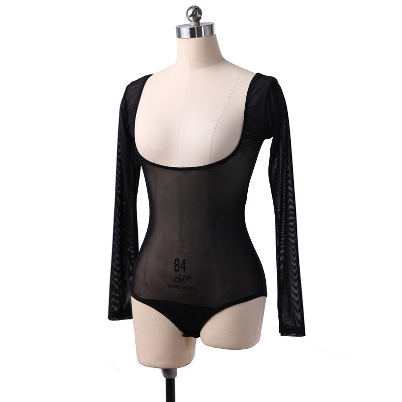 

Belly Dance Costume Elegant Water Gauze Chest Support Long Sleeved Practice Outfit Stage Daily Outfit Jumpsuit Long Sleeved чорний