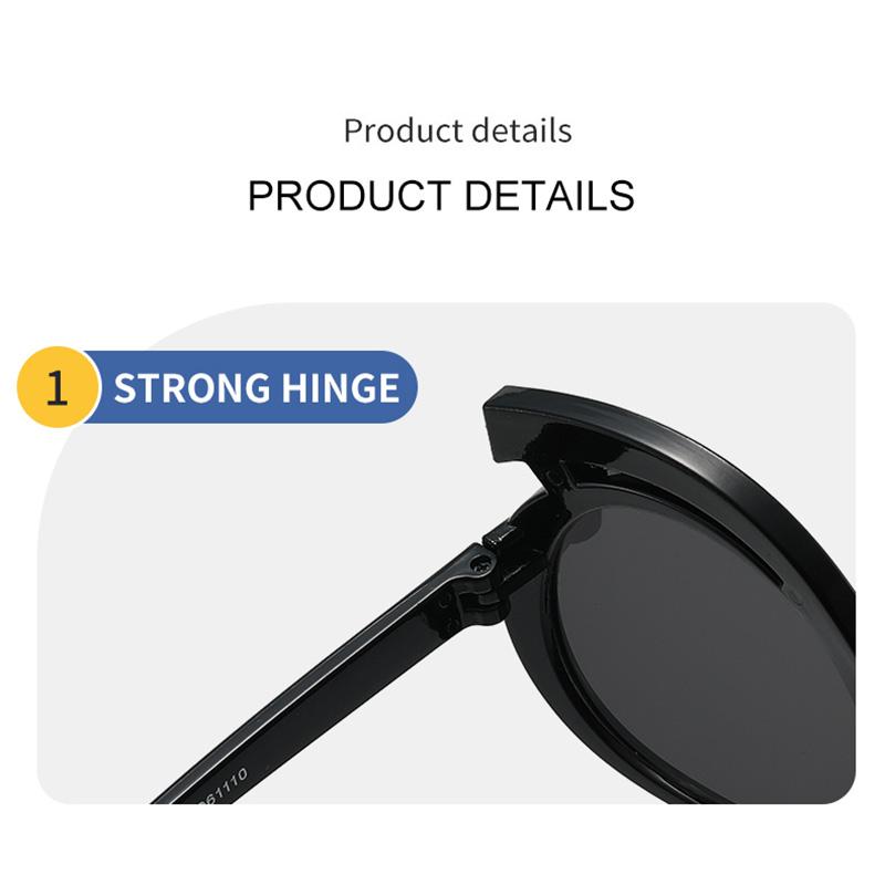 Cute Boys and Girls Eyebrow Shape Round Sunglasses Shiny Frame Anti‑UV Fashion Children Outdoor Party Sun Glasses