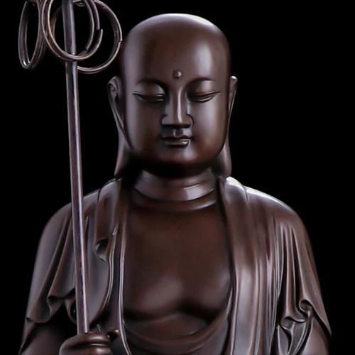 

Почитание чистой меди для домашнего использования Гора Цзюхуа Статуя стоящего бронзового Будды Кшитигарбхи