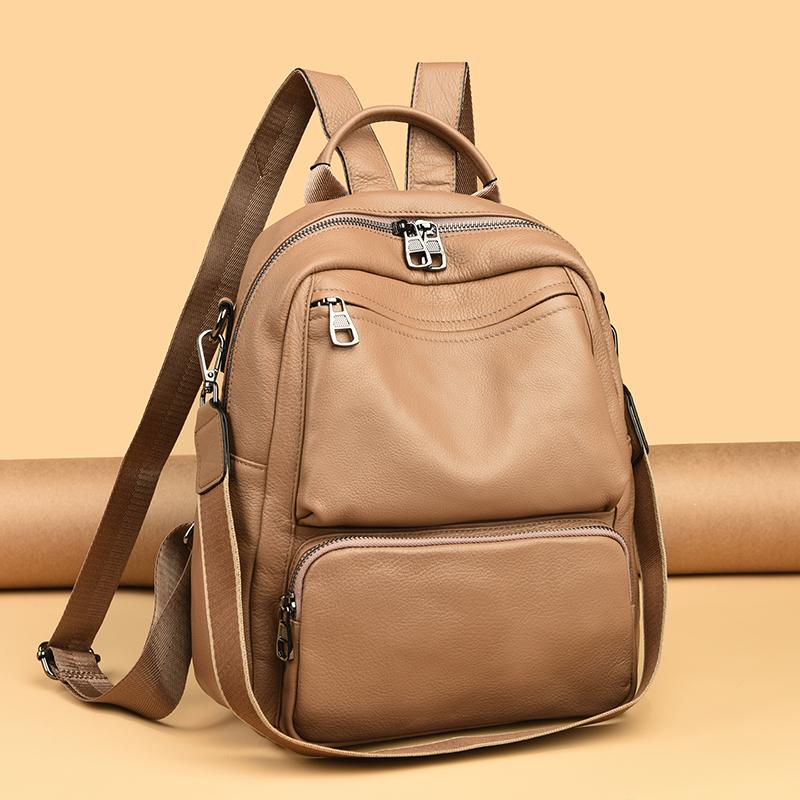100% Echter Lederrucksack für Damen Große Kapazität Reise Rucksack Back Pack für Damen Umhängetaschen Geldbörse Rindsleder 2026