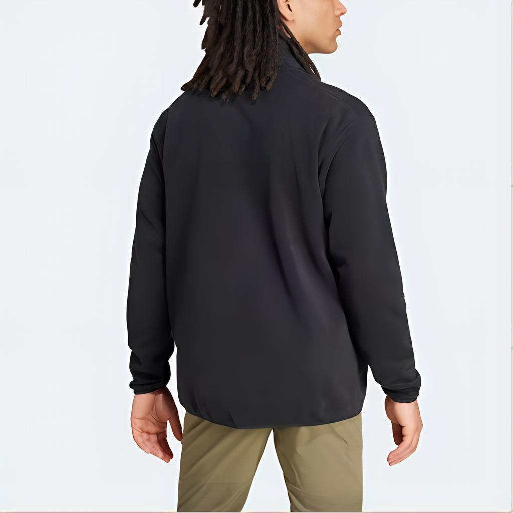 adidas Terrex Multi Full-Zip Solid Color Stand Collar Long Sleeve Jacket Men Jacket Black IZ3294