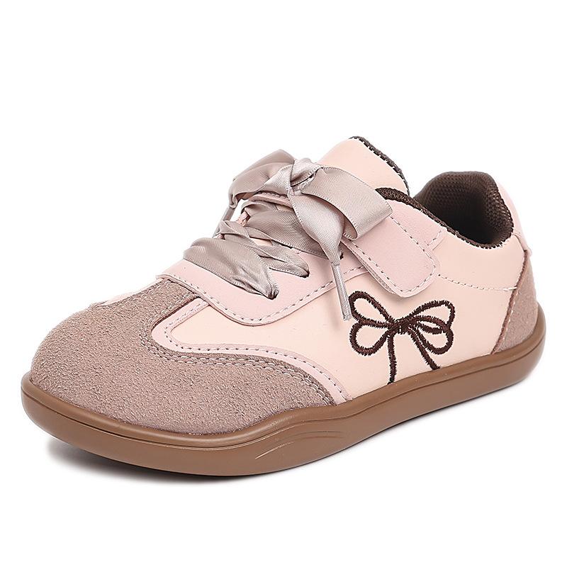 Children's Sneakers 2024 New  Embroidery Flats Girls Fashion Silk Satin Lace-up Casual Sport Shoes Student Kids Board Shoes