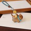 Sandalwood Lucky Cat Keychain Lanyard Phone Charm Creative Hang Ornament  Gifts